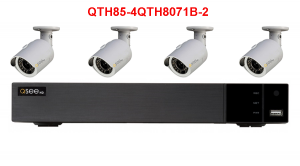 8 Channel AHD Security System with 4 IR Waterproof AHD Bullet 4 MP Cameras with 2TB HDD preinstalled (QTH85-4QTH8071B-2)