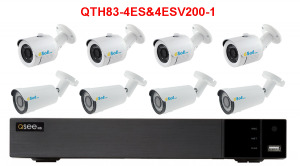 8 Channel AHD Security System with 8 1080p Cameras 1TB HDD (QTH83-4ES&4ESV200-1)